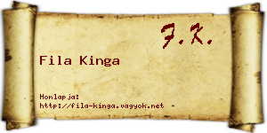 Fila Kinga névjegykártya
